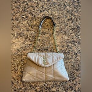 Tan Quilted Shoulder Bag